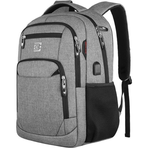 Laptop Backpack, Anti Theft Slim Laptops Backpack with USB Charging Port, - Grey